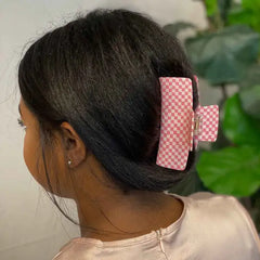 Checkered Hair Claw Clip